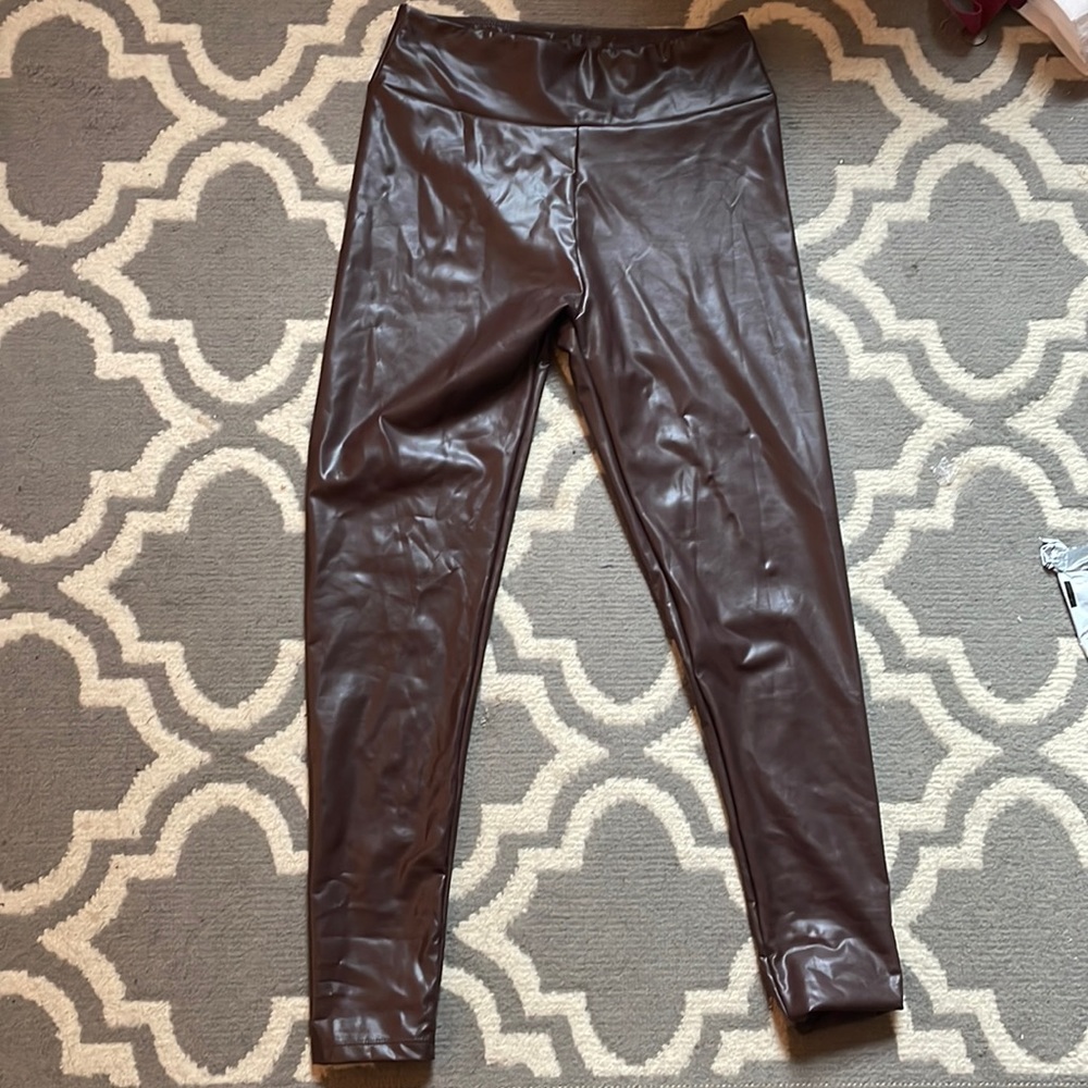 BNWT! Pleather brown leggings Charlotte Russe